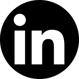 LinkedIn logo on black background.
