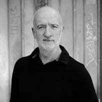 A black and white photo of an older man
